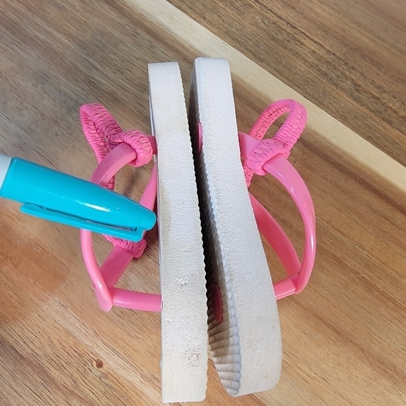 Cat & Jack Unicorn Flip Flops Back strap Pink Size 5/6 - Picture 8 of 11